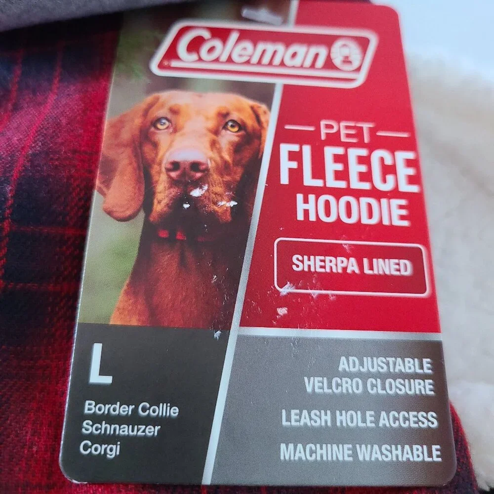 COLEMAN PET FLEECE  HOODIE- SHERPA LINED ADVENTURE WEAR (SIZE L)